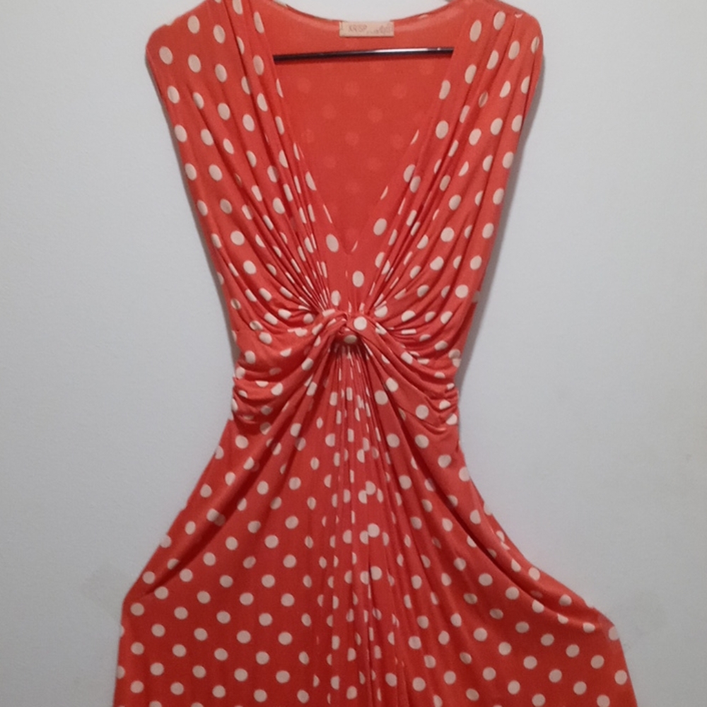 Polka dot peach Sundress